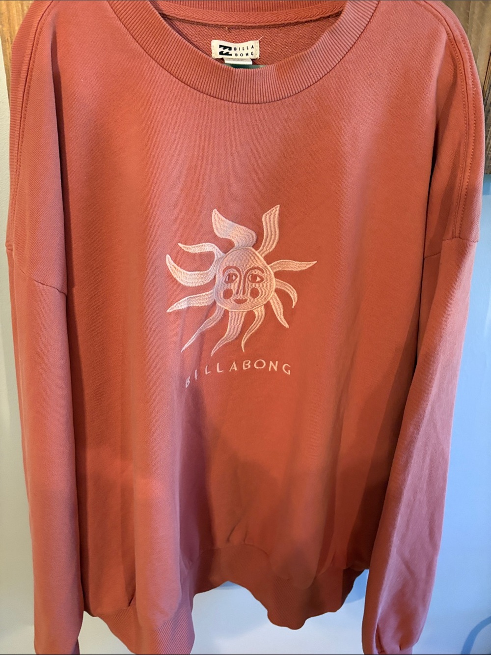 Billabong Women's Sun Graphic Crewneck Sweatshirt- Dusty Rose Coral